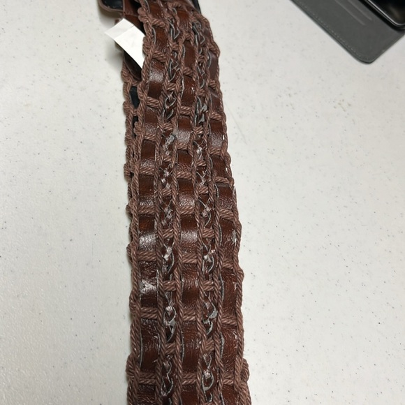 Brown Braided Wide Belt - Picture 9 of 14